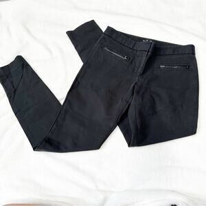 Club Monaco black skinny pants trousers size 4 faux leather zipper front